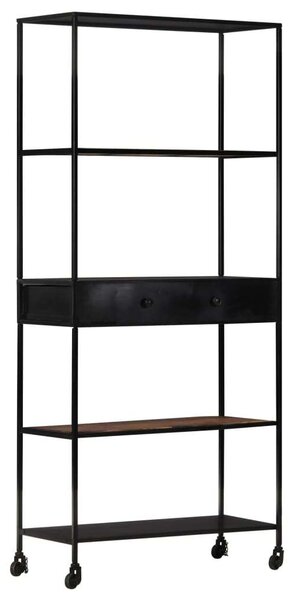 VidaXL Ipari Könyvespolc - Mangófa és Vas - 80x35x180 cm