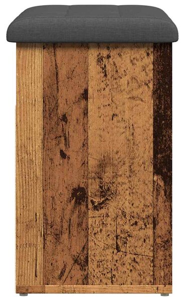 Antik fa szerelt fa cipőtároló pad 62x32x50 cm