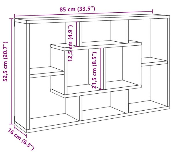 Antik fa szerelt fa fali polc 85 x 16 x 52,5 cm