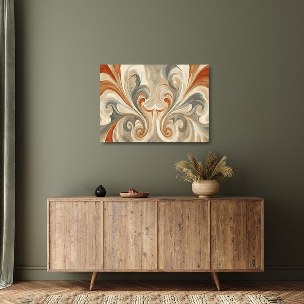 Üveg kép - Örvények földszínekkel (70x50 cm)
