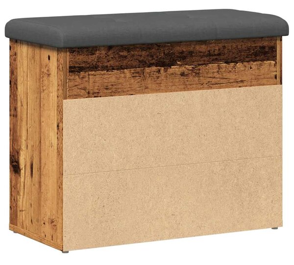 Antik fa szerelt fa cipőtároló pad 62x32x50 cm