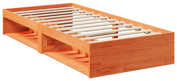 Viaszbarna tömör fenyőfa kanapéágy matrac nélkül 80 x 200 cm