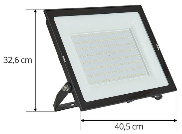 PRIOS Prios LED kültéri reflektor Maikel, 200W, 16000lm, fém, Fekete, Alumínium, Modern