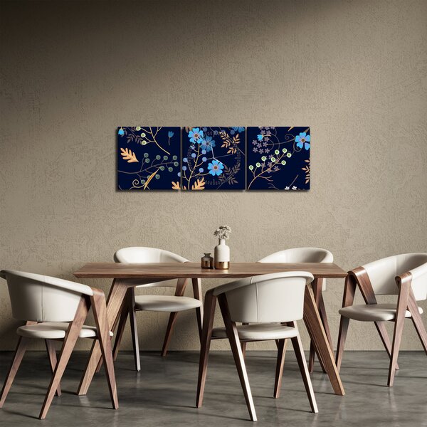 Kép - Őszi virágok (órával) (90x30 cm)