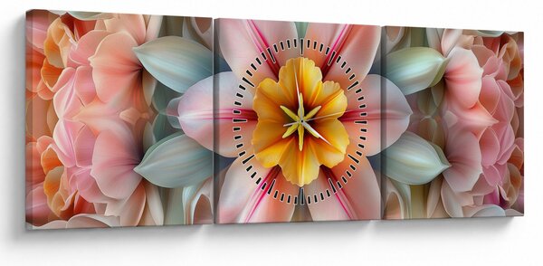 Kép - Kaleidoszkópos virág (órával) (90x30 cm)