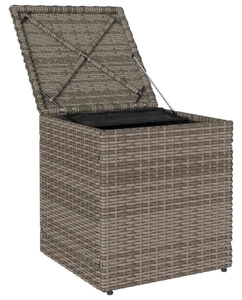 Kerti székek párnákkal 2 db szürke 40x40x43 cm polirattan