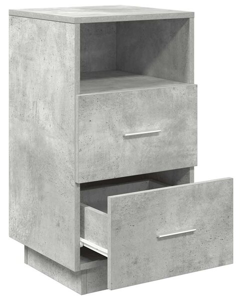 2 db betonszürke éjjeliszekrény 2 fiókkal 36x36x68 cm