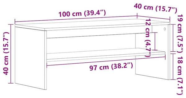 Fekete tölgy szerelt fa TV-szekrény 100 x 40 x 40 cm