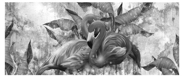 Kép - Flamingók graffiti (120x50 cm)