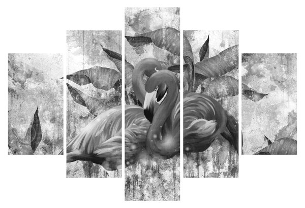 Kép - Flamingók graffiti (150x105 cm)
