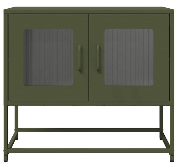 Olívazöld hidegen hengerelt acél TV-szekrény 68x39x60,5 cm
