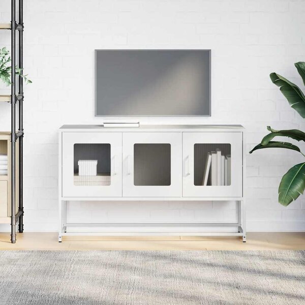 Fehér hidegen hengerelt acél TV-szekrény 100,5x39x60,5 cm
