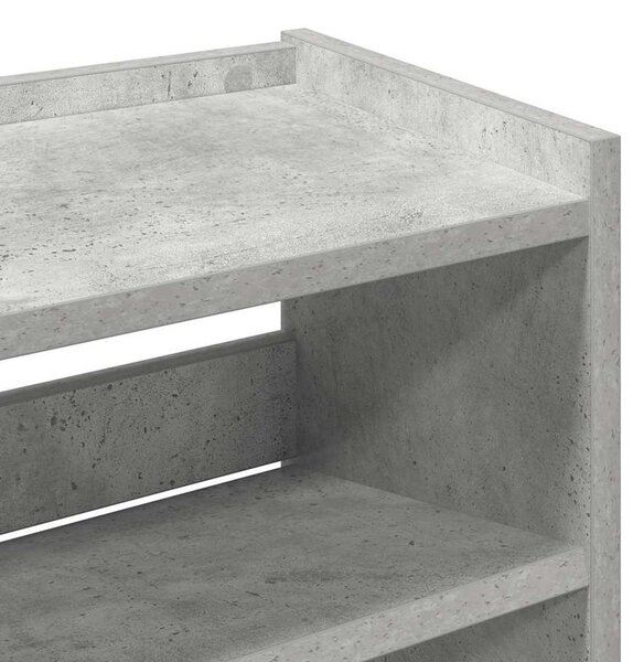 Betonszürke szerelt fa cipőtartó 60x25x62 cm