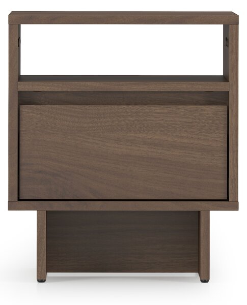 Zolia éjjeliszekrény 40 cm fiókkal lábazaton - elegáns dió