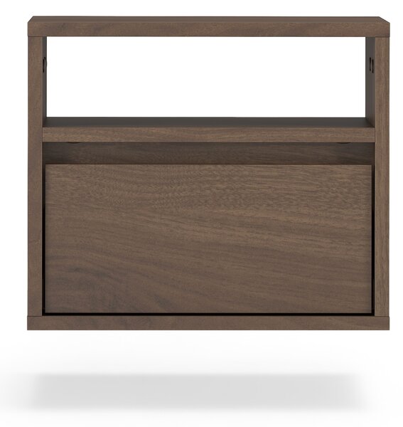 Zolia fali éjjeliszekrény 40 cm fiókkal - elegáns dió