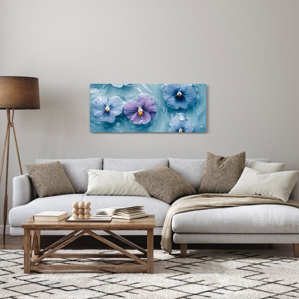 Kép - Ibolyák a vízben (120x50 cm)