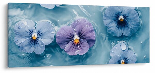 Kép - Ibolyák a vízben (120x50 cm)