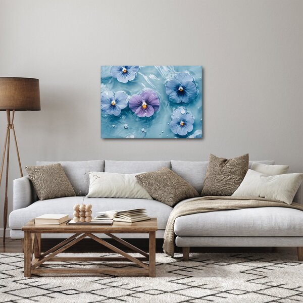 Kép - Ibolyák a vízben (70x50 cm)