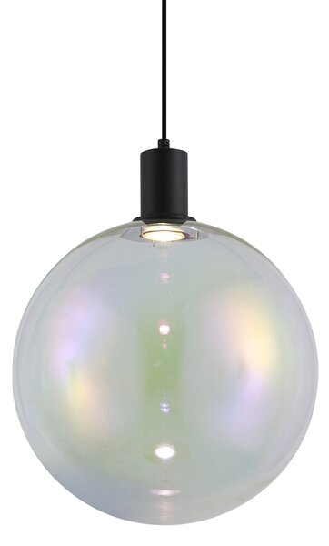 Design függőlámpa fekete szivárványos üveggel 35 cm - Mallon