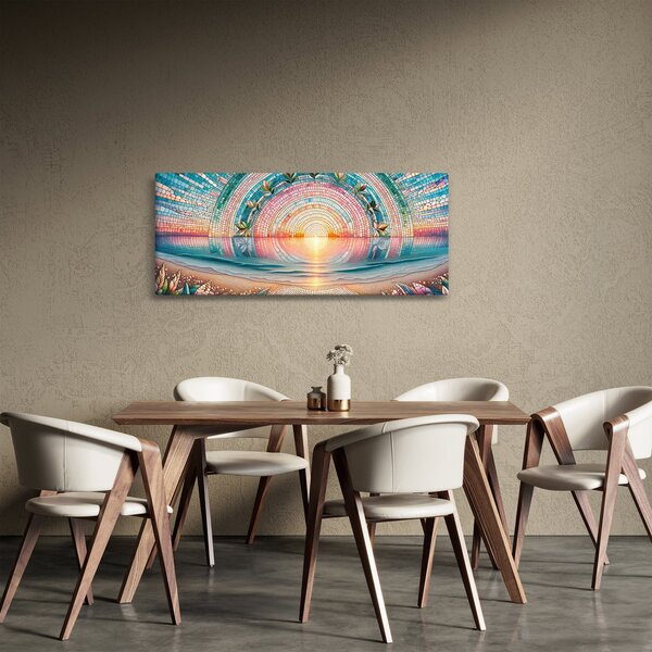 Kép – Naplemente mozaik (120x50 cm)