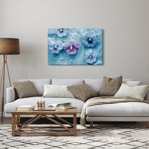 Kép - Ibolyák a vízben (90x60 cm)
