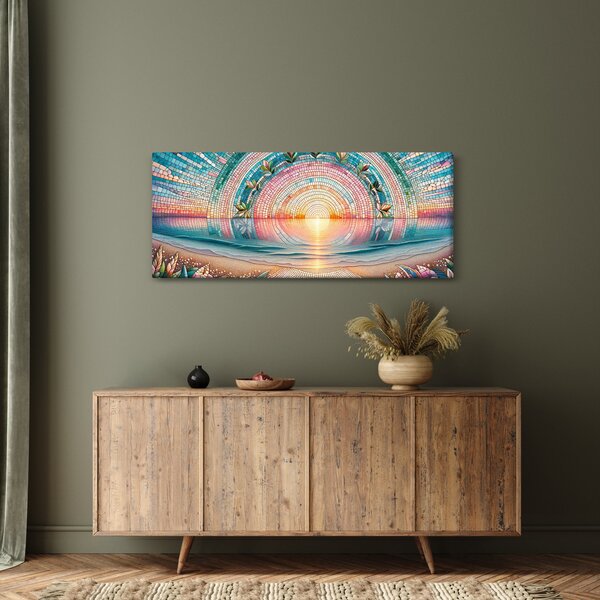 Kép – Naplemente mozaik (120x50 cm)
