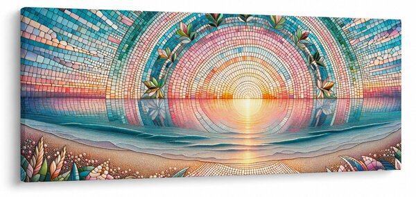 Kép – Naplemente mozaik (120x50 cm)