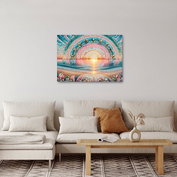 Kép – Naplemente mozaik (70x50 cm)
