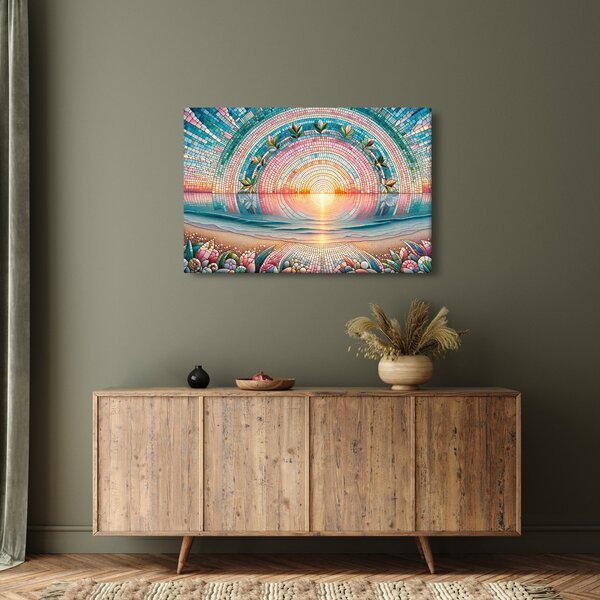 Kép – Naplemente mozaik (90x60 cm)