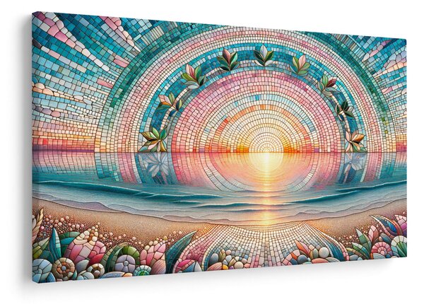 Kép – Naplemente mozaik (90x60 cm)