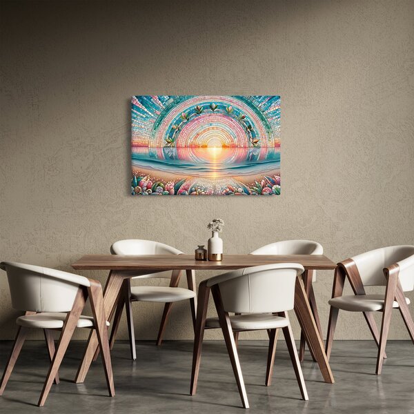 Kép – Naplemente mozaik (90x60 cm)