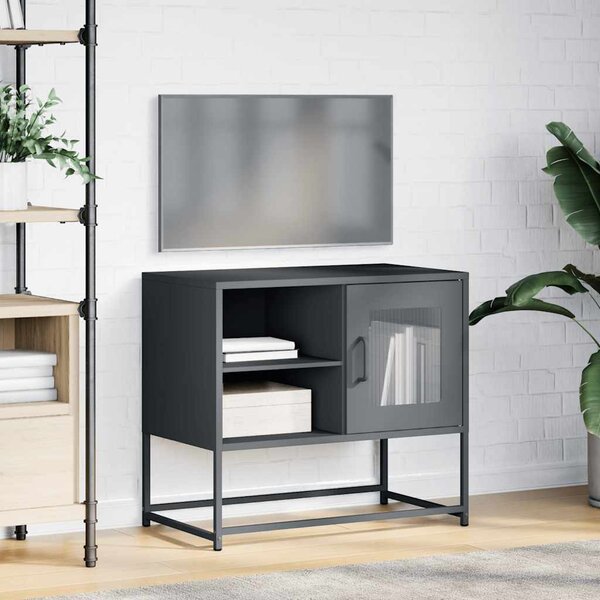 Antracitszürke acél TV-szekrény 68 x 39 x 60,5 cm
