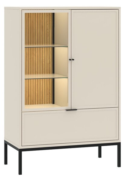 Komód Verciro 107, Üveg, Közepes sűrűségű farostlemez, Laminált forgácslap, 116x76x40cm, Kasmír