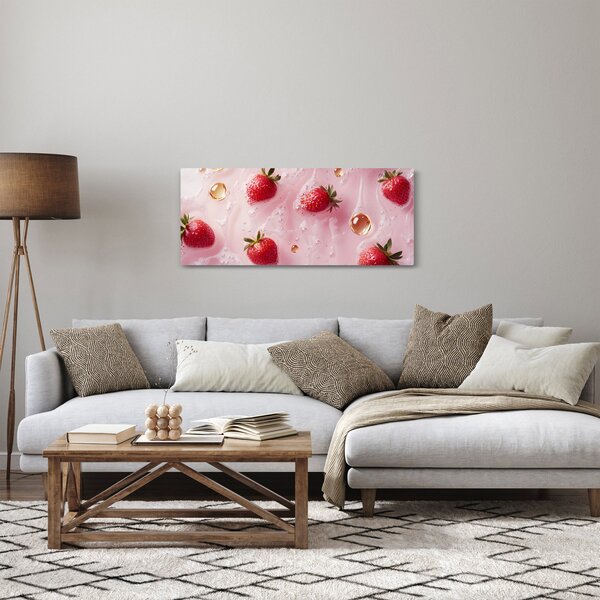 Kép - Eprek buborékokban (120x50 cm)