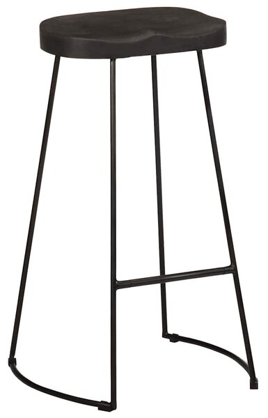 Bárszékek 2 db Fekete 45x40x78 cm tömör fa Mango