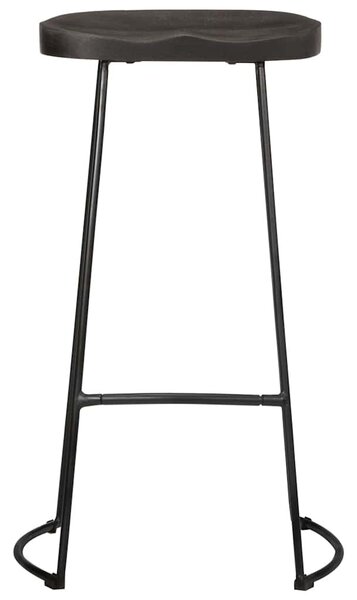 Bárszékek 2 db Fekete 45x40x78 cm tömör fa Mango
