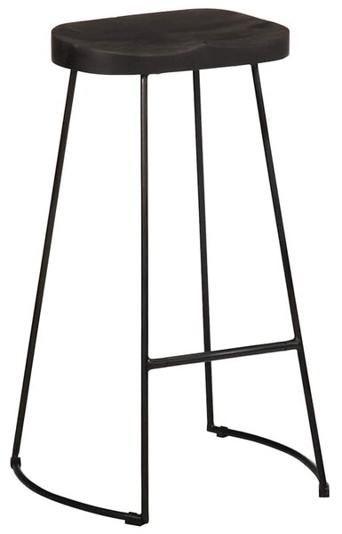 Bárszékek 2 db Fekete 45x40x78 cm tömör fa Mango
