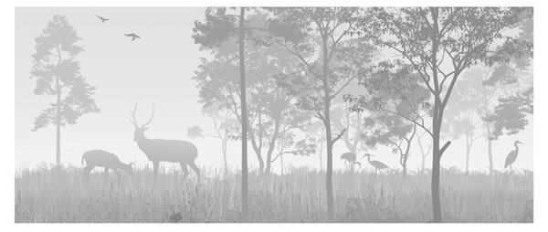Kép - rét szarvasokkal (120x50 cm)
