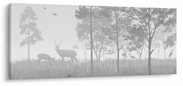 Kép - rét szarvasokkal (120x50 cm)