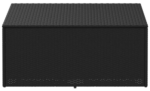 Fekete polyrattan kerti tárolóláda 110 x 50 x 58 cm