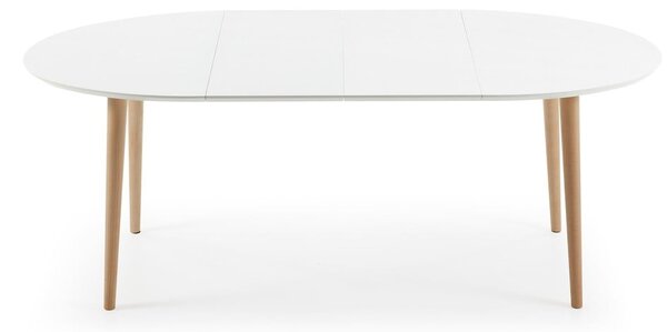 Fehér bővíthető étkezőasztal fehér asztallappal 90x120 cm Oqui – Kave Home