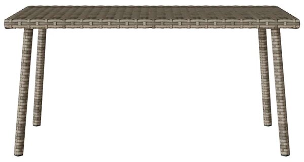 Téglalap szürke polyrattan kerti dohányzóasztal 80x40x37cm