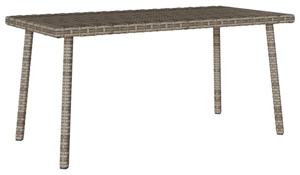 Téglalap szürke polyrattan kerti dohányzóasztal 80x40x37cm