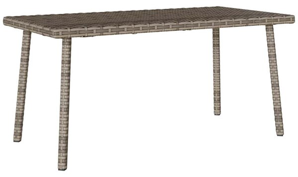 Téglalap szürke polyrattan kerti dohányzóasztal 80x40x37cm