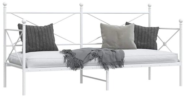 Fehér acél kanapéágy matrac nélkül 75 x 190 cm