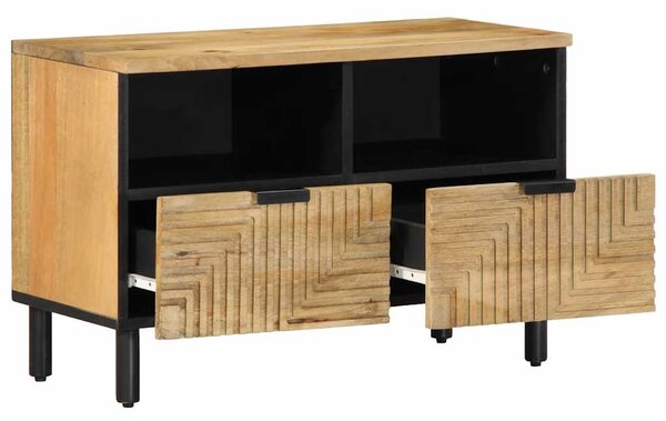 Barna tömör mangófa TV-szekrény 70x33x46 cm