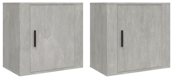 2 db betonszürke falra szerelhető éjjeliszekrény 50x30x47 cm