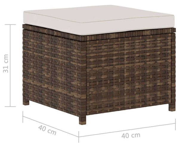 VidaXL 5 részes Kerti Ülőgarnitúra - Barna Polyrattan