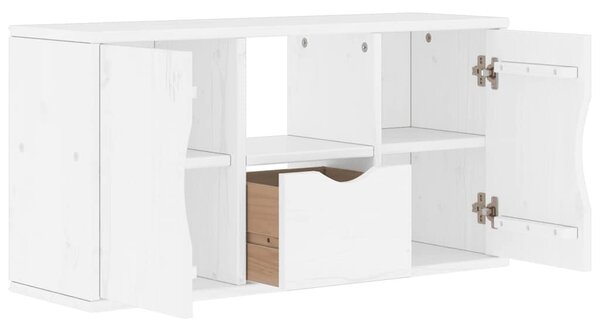 ODDA tömörfa fenyőfa TV szekrény fehér 79x24x40 cm