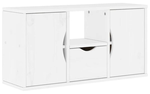 ODDA tömörfa fenyőfa TV szekrény fehér 79x24x40 cm